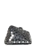 Attico Midnight Studded Clutch Bag In Black