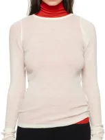 Auralee Off-white Wool Soft Rib Crew Neck Sweater In Ivory