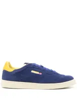 Autry Medalist Flat Sneakers In Lanzuli And Dandelion Suede In Blue