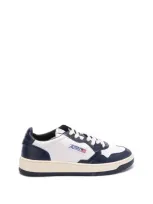 Autry Leather Medalist Low Sneakers In White,blue