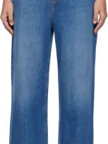 Axel Arigato Blue Clara Wide-leg Jeans In Mid Blue