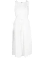 B+ab Tied-waist Pleated Midi Dress In White