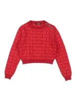 Balmain Babies'  Toddler Girl Sweater Red Size 4 Wool, Cotton, Viscose