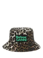 Barbour X Ganni Leopard Print Sports Hat In Mixed Colours