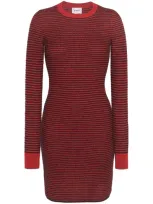 Barrie Stripe-pattern Knit Dress In Red