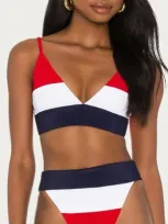 Beach Riot Alexis Bikini Bottom In Red/white/blue