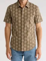 Billabong Chase Short Sleeve Button-up Shirt In Bark Brown