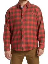 Billabong Coastline Plaid Cotton Flannel Button-up Shirt In Red