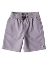 Billabong Kids All Day Loopback Swim Trunks In Grey Violet