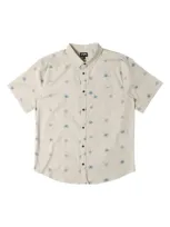 Billabong Kids' Sundays Cotton Blend Button-up Shirt In Cream