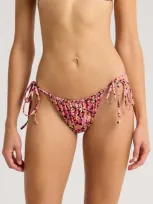 Billabong Love Army Bells Side Tie Bikini Bottoms In Pink Multi