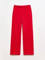 Billy Reid Flat Front Trouser In Holiday Red