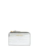 Bimba Y Lola Crocodile-embossed Purse In Silver