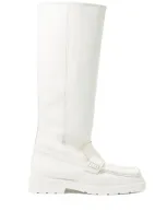 Bimba Y Lola Leather Knee-high Boots In White