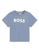 Bosswear Babies' Printed Cotton T-shirt In Blue