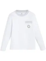 Brunello Cucinelli Kids' Logo-patch T-shirt In White