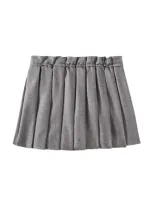 Brunello Cucinelli Kids' Pleated Mini Skirt In Grey