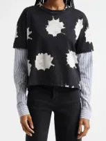 Busayo Dotun Layered Top In Black, White