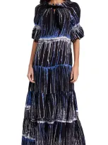 Busayo Omoyeni Dress In Indigo And White