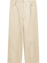 By Malene Birger Cailys Leather Wide-leg Pants In Off-white