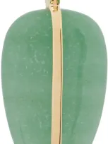 By Pariah Green & Gold Large Pebble Pendant In Green Aventurine