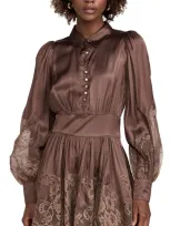 Bytimo Satin Lace Dress Brown