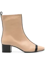 Carel Paris Audrey 40mm Leather Ankle Boots In Nude