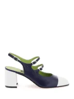 Carel Paris Patent Leather Papaya Slingback Mary Jane In Bianco