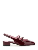 Carel Paris Peche Patent Mary Janes Pumps In Burgundy