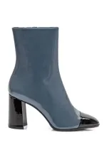 Carel Paris Woman Ankle Boots Slate Blue Size 11 Leather