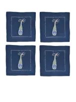 Chefanie Midnight Champagne Cocktail Napkins In Blue