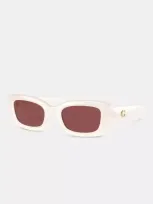 Coach Pillow Tabby Narrow Rectangle Sunglasses In Milky Ivory