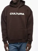 Cultura Fleeced-cotton Hoodie With Contrast Logo