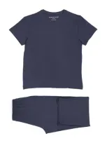 Derek Rose Kids' Basel Pyjama Set In Navy