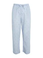 Derek Rose Cotton Nelson Lounge Trousers In Blue