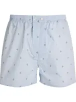 Derek Rose Cotton Printed Boxer Shorts In Blue