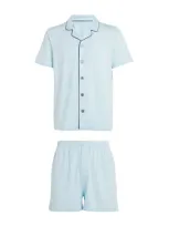 Derek Rose Micro Modal Short Pyjama Set In Blue