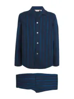 Derek Rose Striped Royal Pyjama Set In Navy