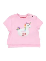 Diesel Babies'  Newborn Girl T-shirt Pink Size 3 Cotton