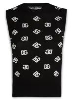 Dolce & Gabbana Logo Jacquard Knit Top In S9000