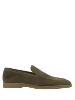 Doucal's Military Green Suede Loafers