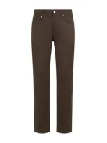 Dunhill Slim-leg Cotton Trousers In Braun