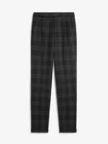 Dunhill Wool Cashmere Check Double Pleated Evening Trousers In Grey