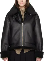 Dunst Black Loose Fit Line Faux-shearling Jacket