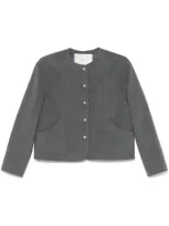 Dunst Collarless Jacket In Grey