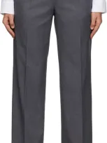 Dunst Gray Double Pleated Trousers In Charcoal Grey