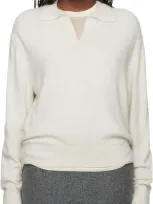 Dunst Off-white Open Collar Sweater In Ivory