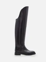 Durazzi Milano Equestrian High Boots In Black