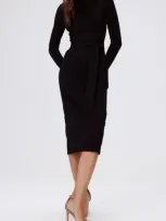 Dvf Finan Long Sleeve Dress In Black