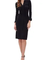 Dvf Sheska Ruched Shirtdress In Black